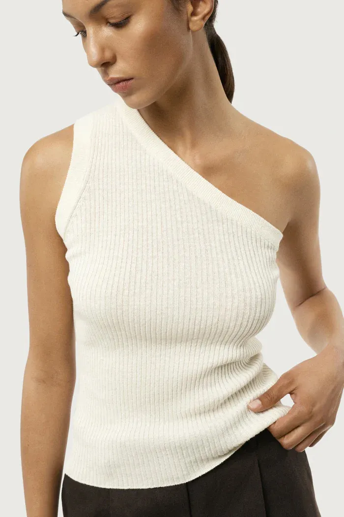 Artknit Studios Linen Cotton One-Shoulder Top