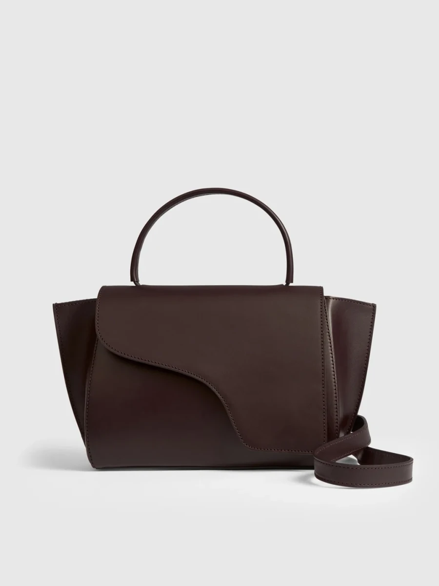 Walnut brown ATP Atelier Arezzo leather handbag in the official studio photograph