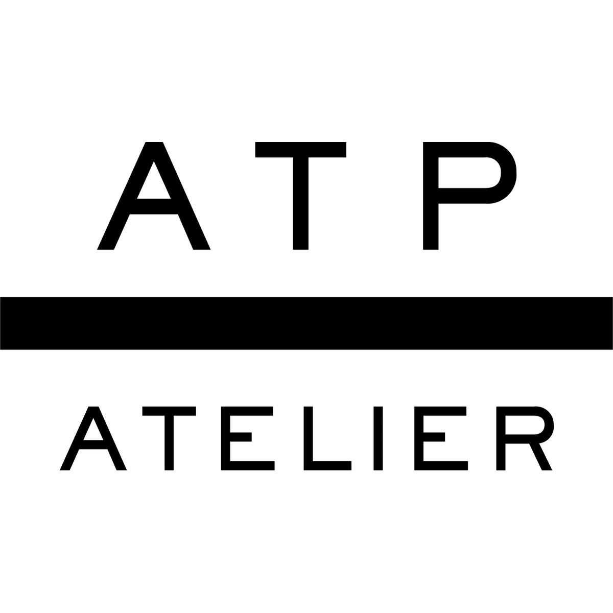 Official black ATP Atelier logo on an opaque white background