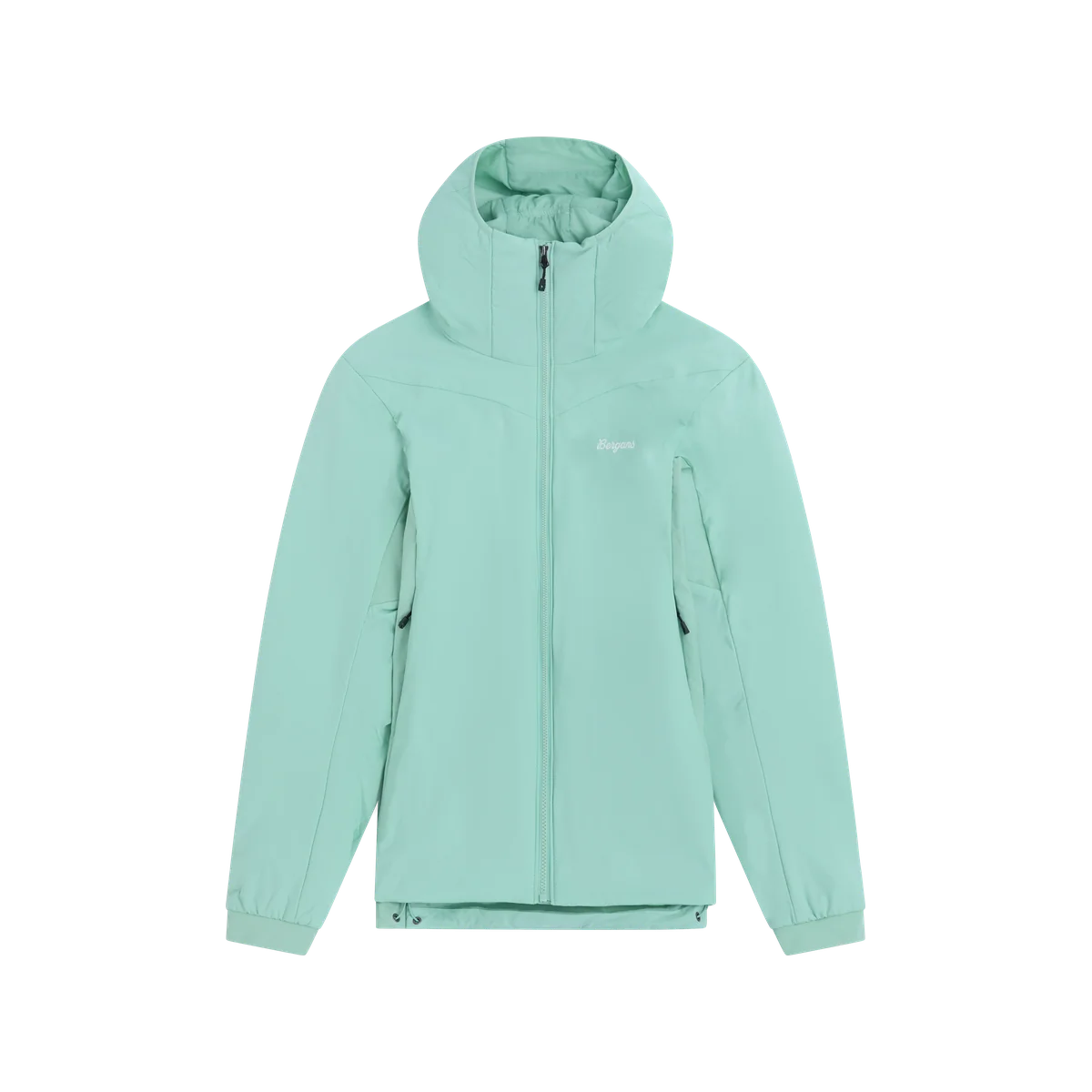 Bergans Holo women’s Mint Crush insulated hood jacket with full zip and synthetic insulation