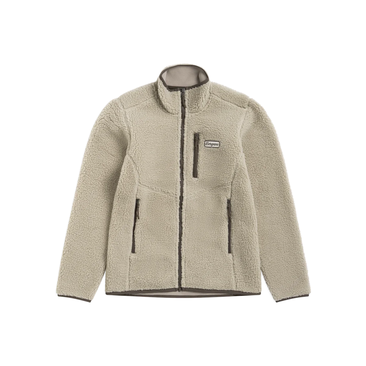 Bergans Lunnan women’s Coastal Sand pile fleece jacket with stand collar, full zip and chest pocket