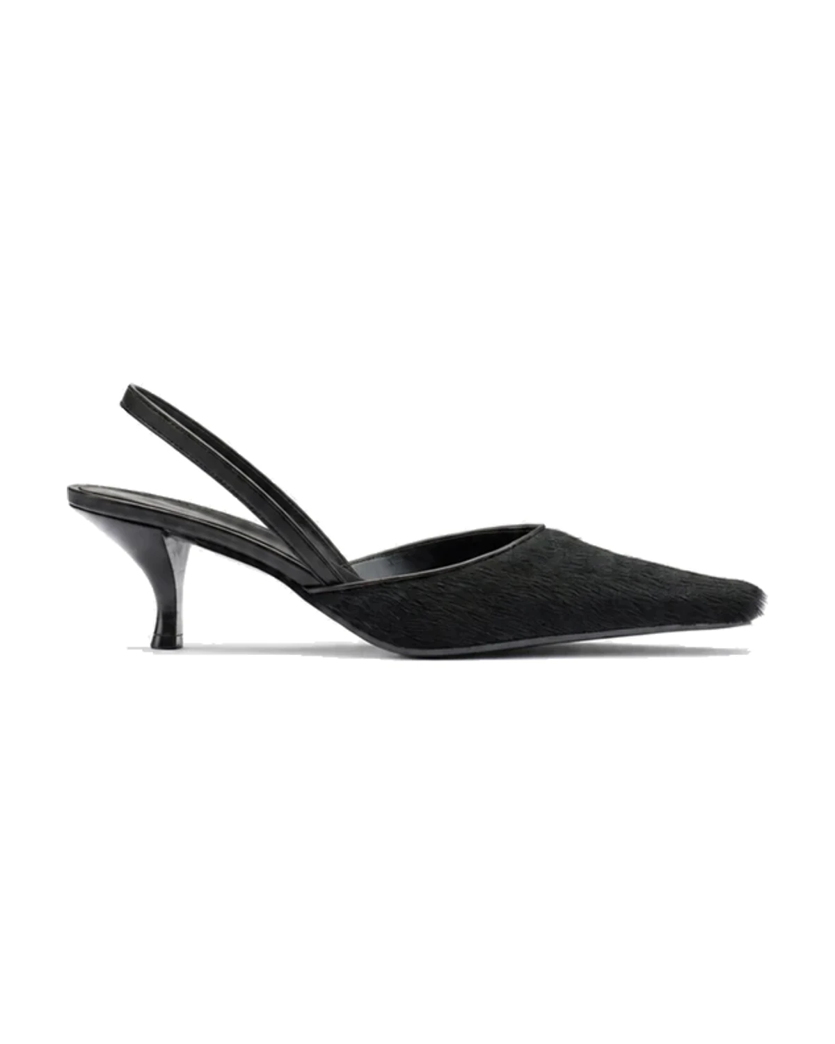 Black Filippa K square slip-in kitten heels in the official product photograph