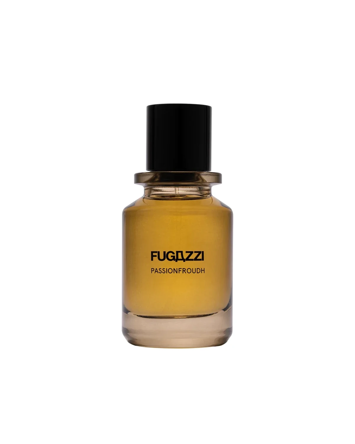 Amber FUGAZZI Passionfroudh perfume bottle with black cap