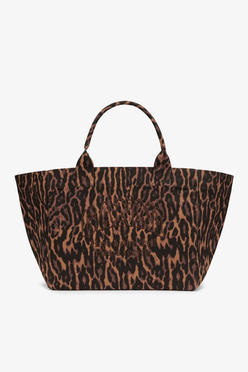 GANNI gradient red leopard XXL tote in the official product photograph