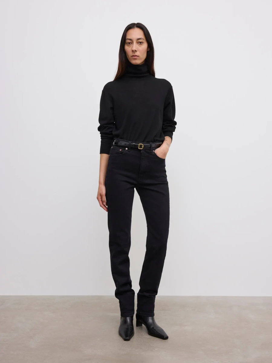 Washed black House of Dagmar slim fit denim jeans in the official studio photograph
