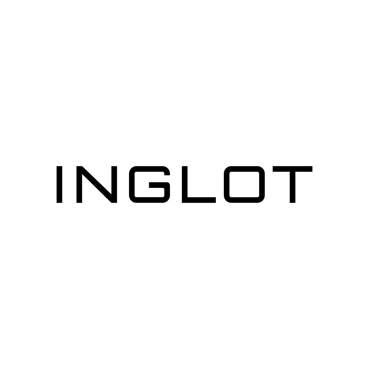 INGLOT campaign portrait of a woman applying red lipstick against a gray background