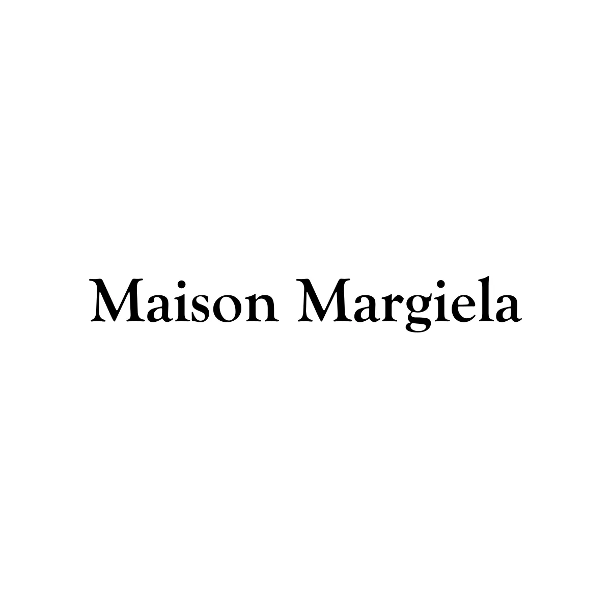 Official black Maison Margiela wordmark centered on a white background
