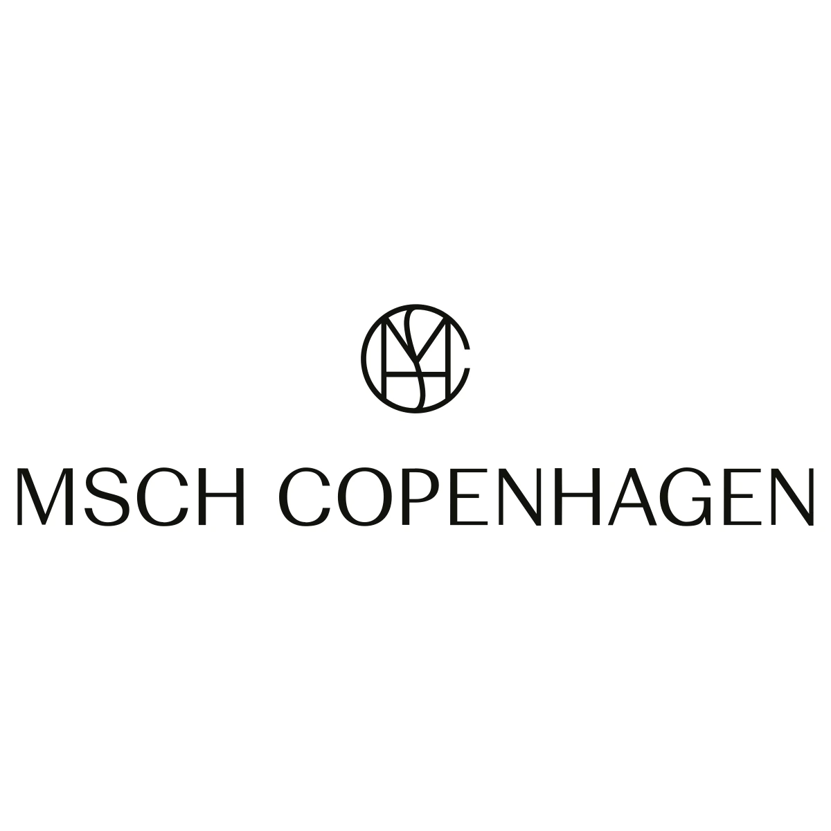 Official black MSCH Copenhagen emblem and wordmark centered on opaque white