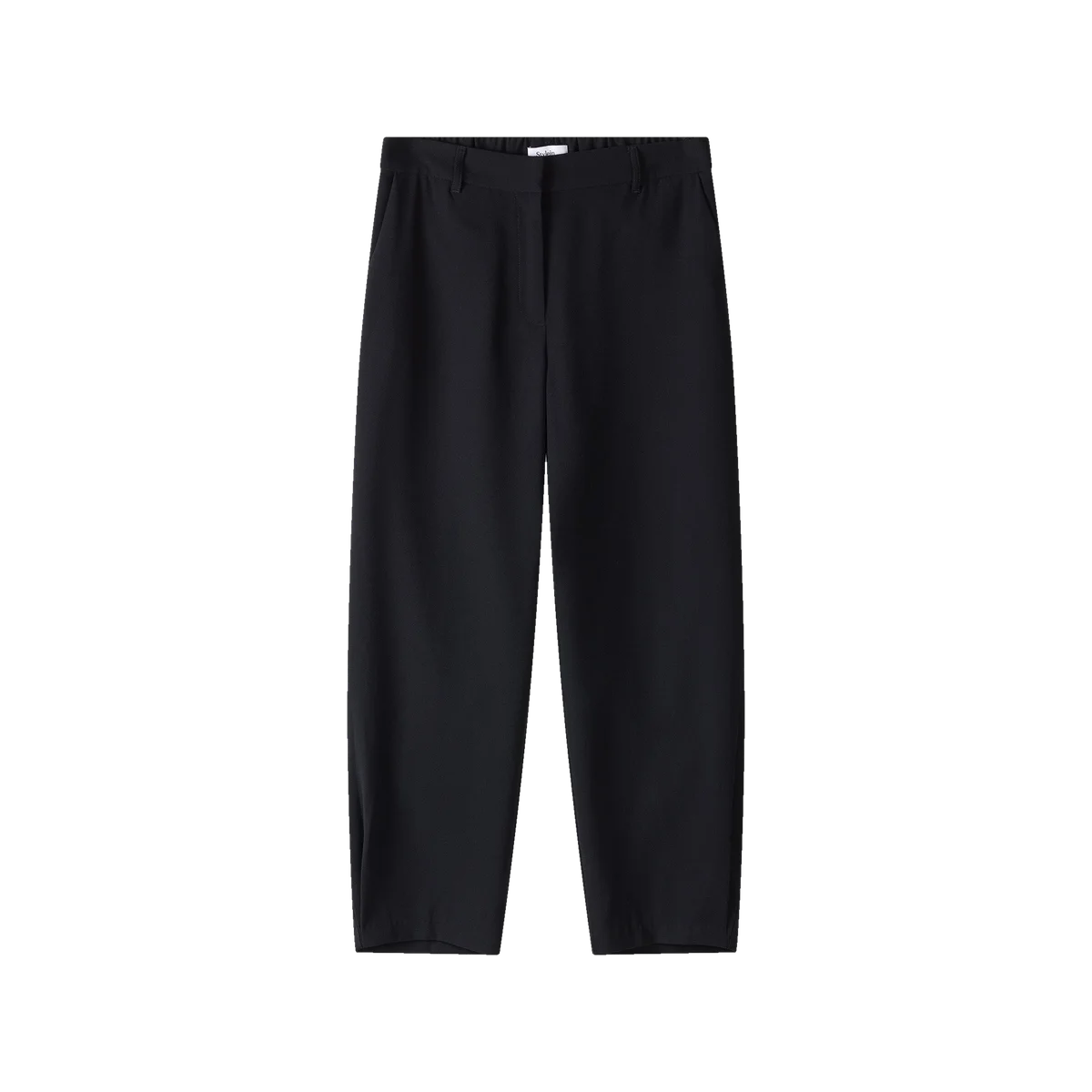 Stylein Bergio black tapered crepe trousers with a tailored waistband