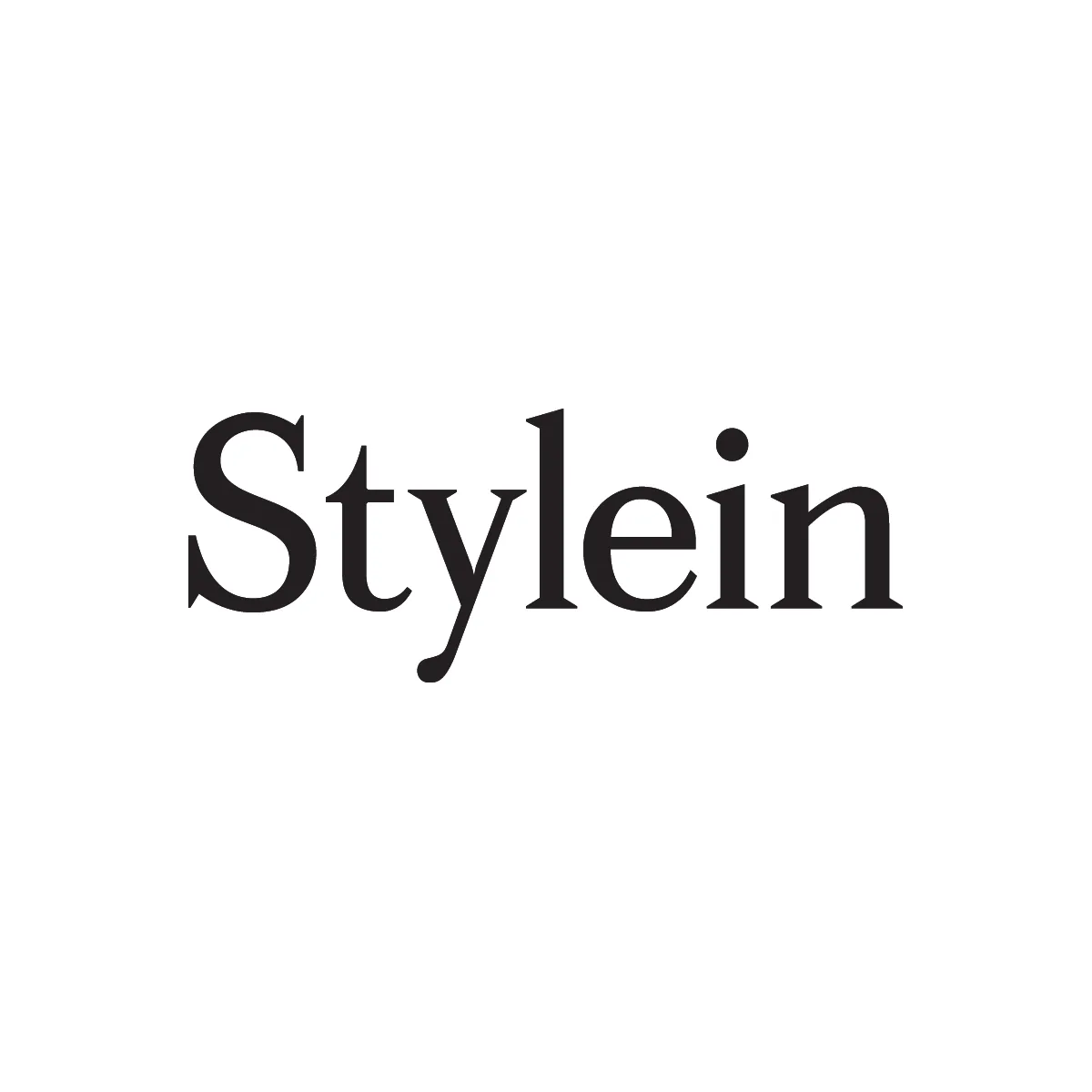 Official black Stylein wordmark centred on a white background