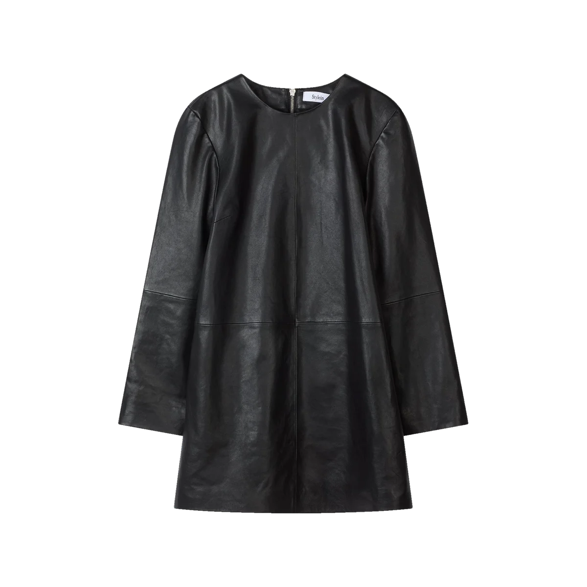 Stylein Valetta black long-sleeved nappa leather mini dress