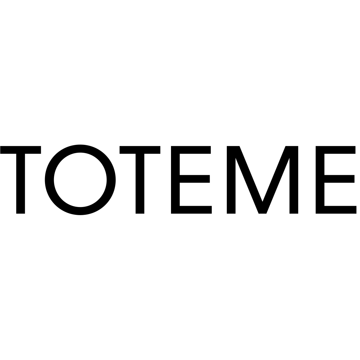 Official black TOTEME wordmark on an opaque white background